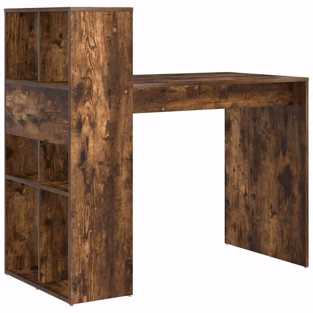 Berkfield Home Modern Writing Desk in Smoked Oak Brown Engineered Wood – 5