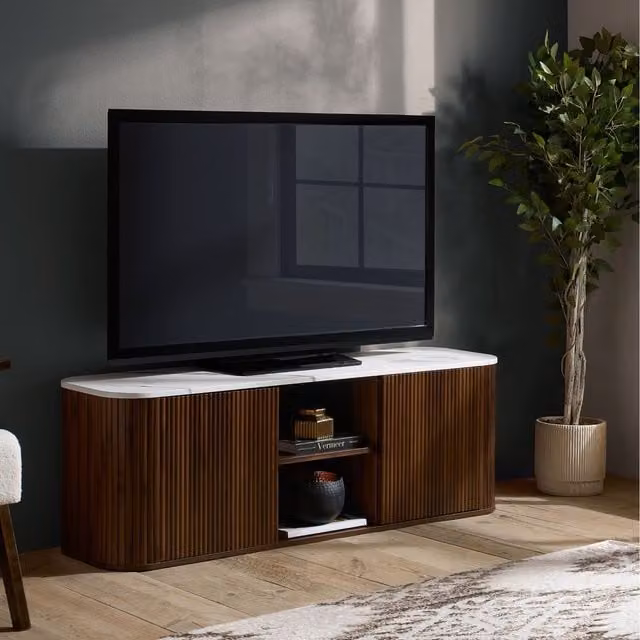 Birlea Kagu Large Modern TV Unit in Walnut and Oak Brown