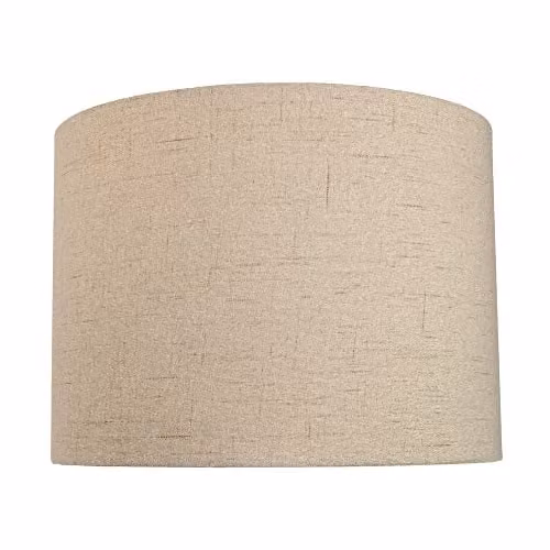 Happy Homewares Taupe Linen Fabric Drum Lamp Shade for Table or Pendant Lamps, Diameter: 25 cm