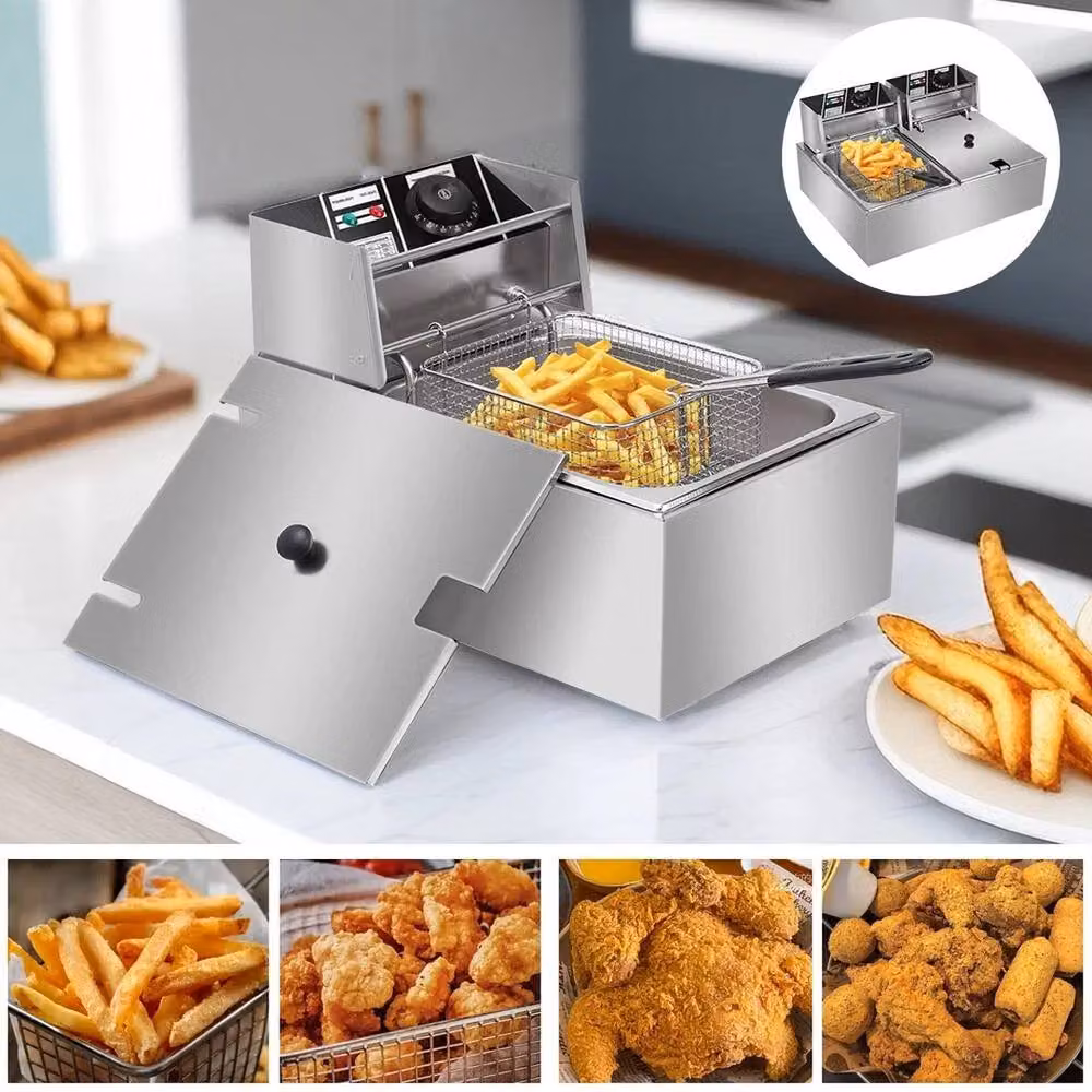 NESTLUNE Commercial 10L Fast Electric Deep Fryer in Silver, W/D/H: 100 x 15 x 15 cm – 2