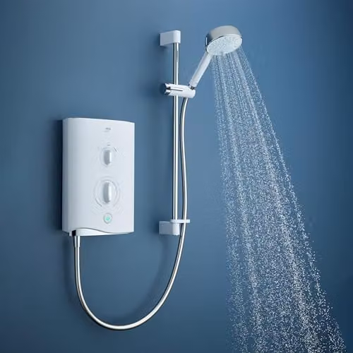 Mira Sport Multi-Fit Single Outlet Electric Shower 9kW in White and Chrome – 3