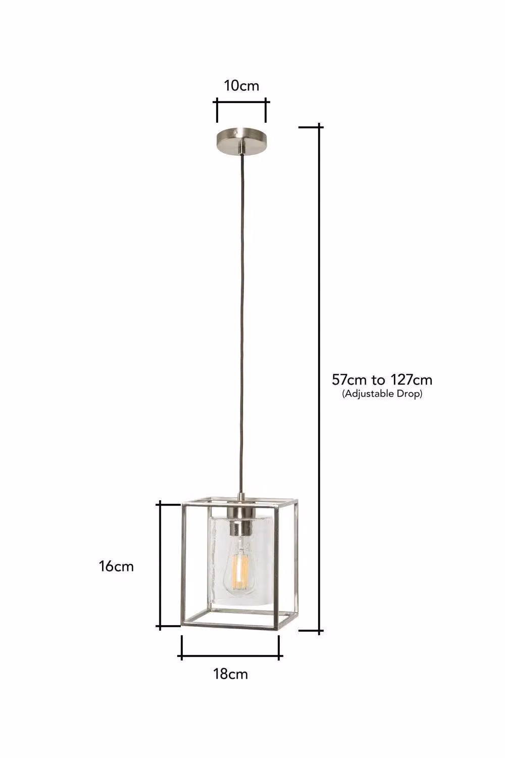 BHS Lighting Hardy Modern Silver Sphere Ceiling Pendant Light with Transparent Glass – 3