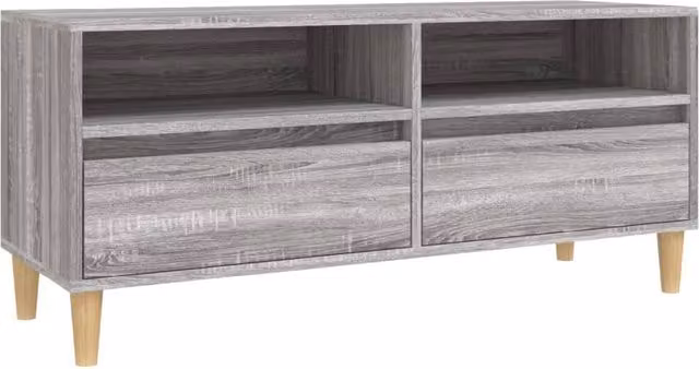 Berkfield Home TV Cabinet in Grey Sonoma, W/D/H: 100 x 34.5 x 44.5 cm – 1