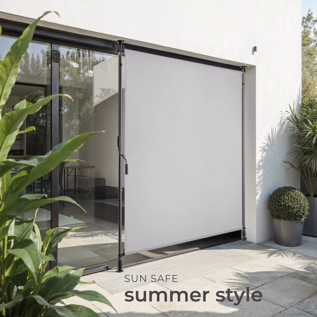 tectake Taija Retractable Awning in Grey, W/D: 310 x 120 cm – 4