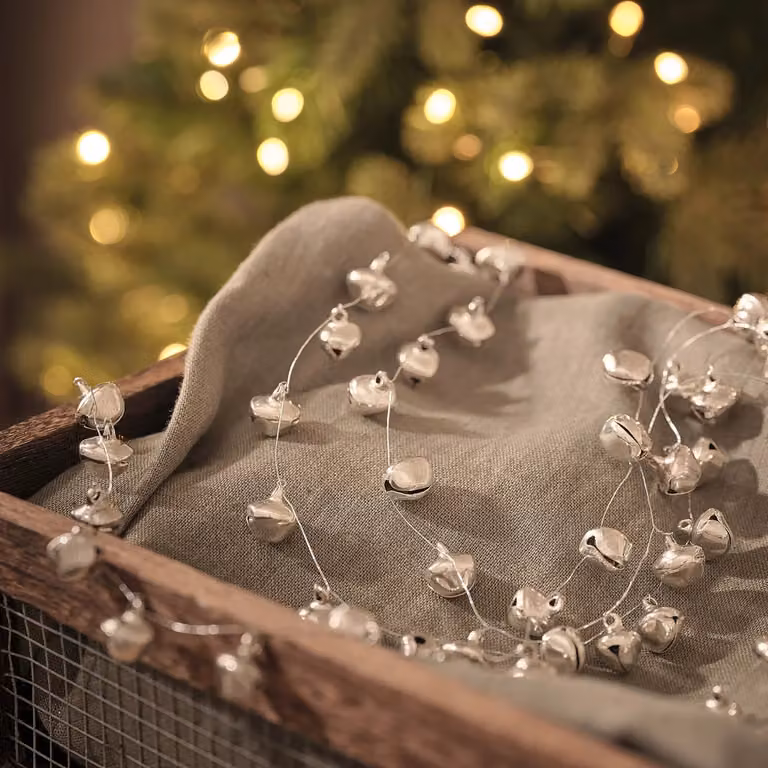 Silver Bell Christmas Garland 1.2m