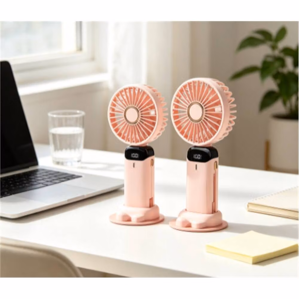 FLAVORA Pink Mini Portable Rechargeable Handheld Fan – 2