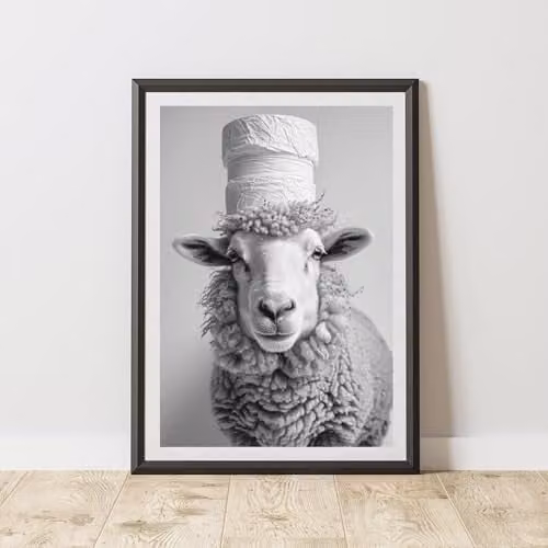 60 Second Makeover Sheep Toilet Roll Animal Print Paper Poster, W: 29.7 cm, H: 42.0 cm