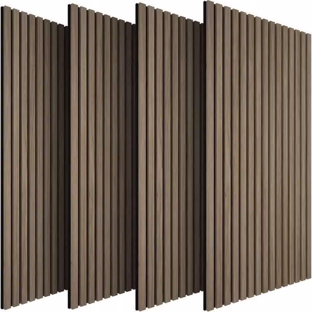 tectake Acoustic Wood Wall Panels in Brown