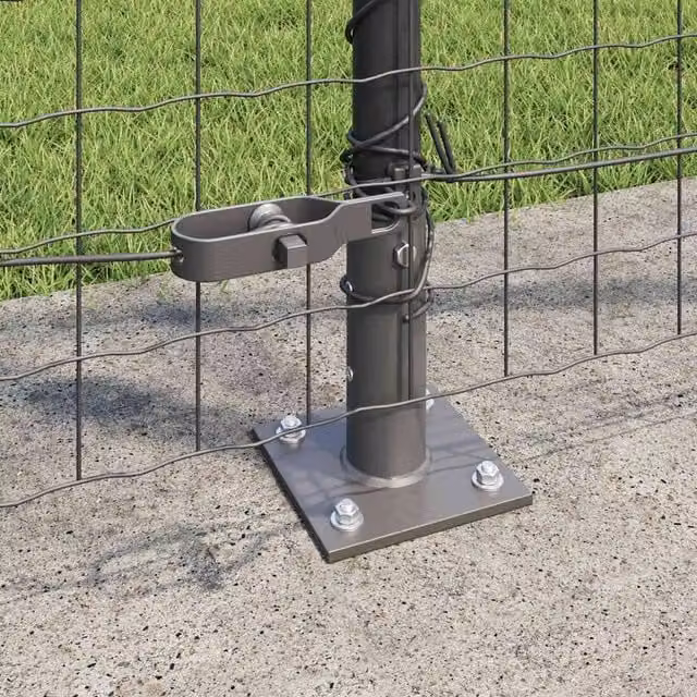 Berkfield Home Set of 104 Grey Round Concrete and Metal Fence Posts – 1