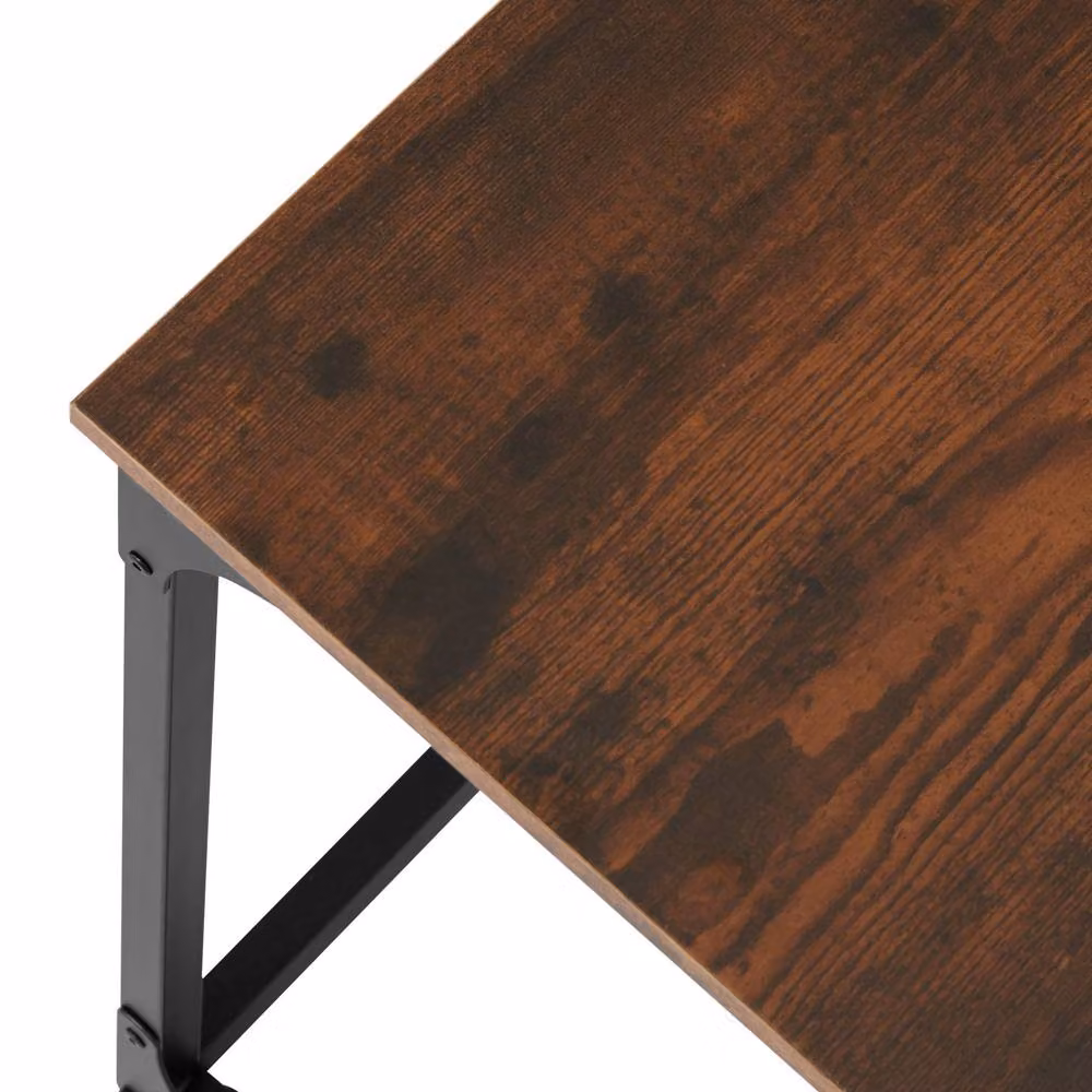 tectake Ruston Industrial Bedside Table in Dark Brown – 9