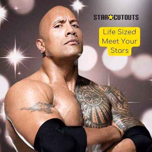 STAR CUTOUTS Dwayne Johnson The Rock Arms Folded Cardboard Cut Out, Multi-Colour, H 195 x W 74 x D 195 cm – 4