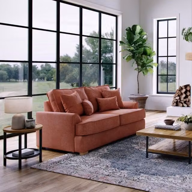The Great Sofa Company Ophelia 2 Seater Red Chenille Fabric Sofa – 1