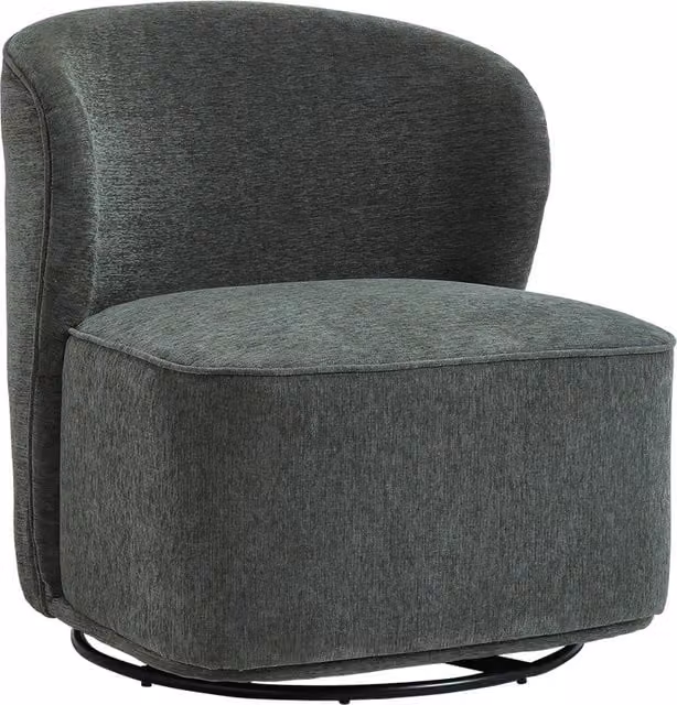 Livingandhome Modern Green Fabric Upholstered Swivel Tub Lounge Chair with Armrests