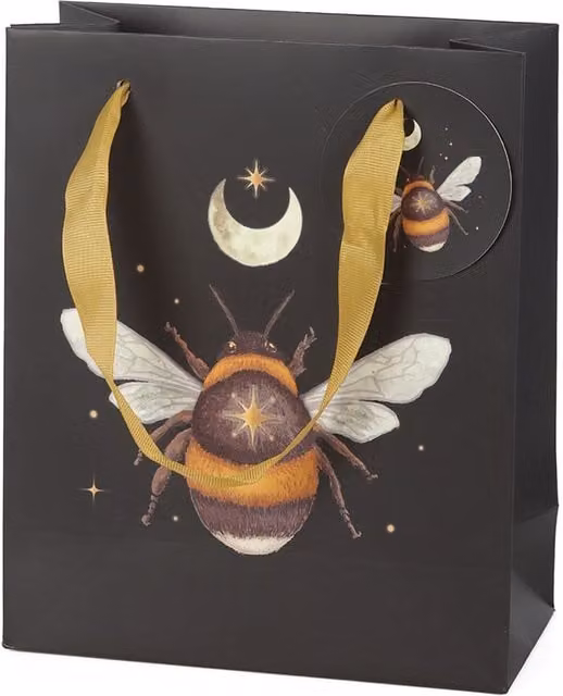 Kingsbury Gifts Medium Dark Forest Paper Gift Bag in Red, Gold and Black