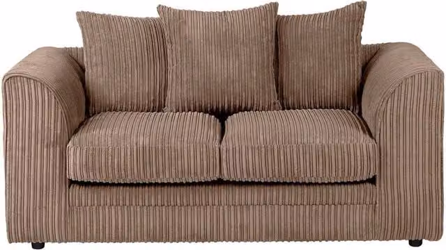 LUXURY LIFE Declan 2 Seater Sofa in Light Brown Jumbo Cord Fabric