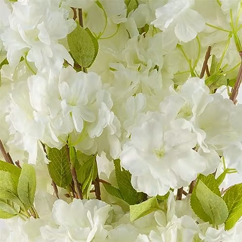 White Leaf Design Artificial Textile Flowers – 2