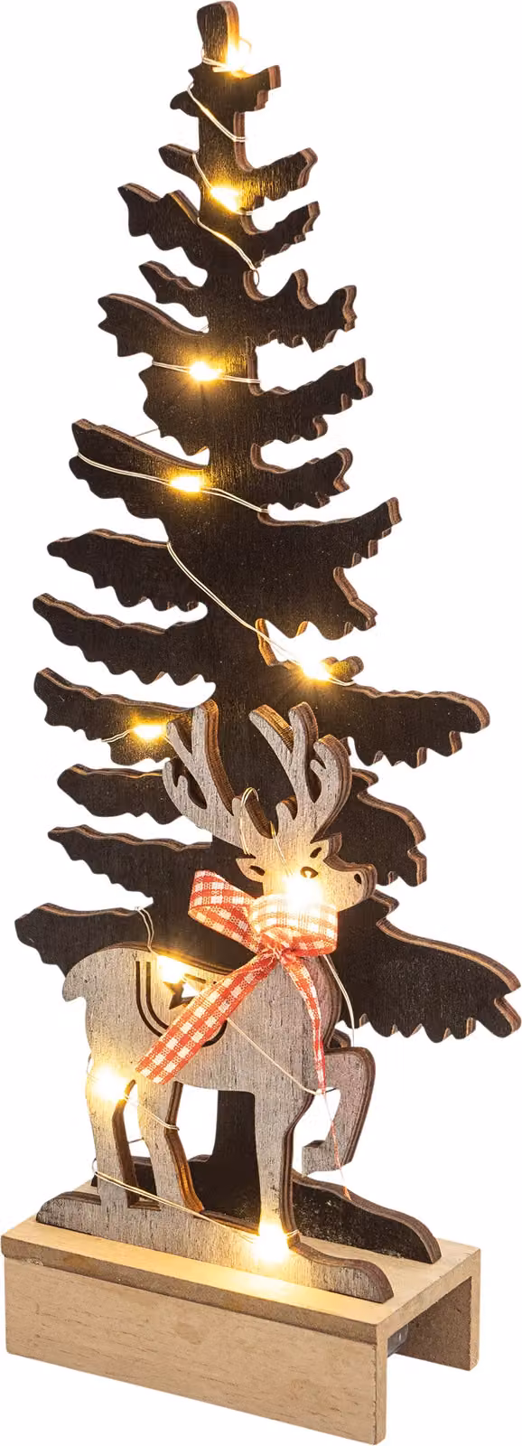 Netagon Battery Powered Wooden Tabletop Christmas Tree Light Effect in Beige – 4