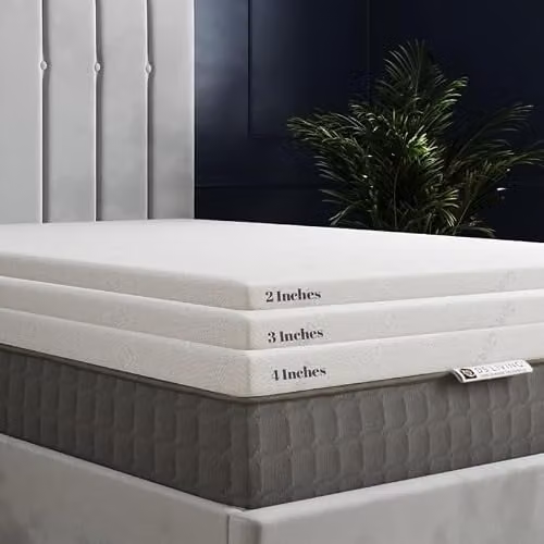 DS Living Memory Foam Mattress Topper with Cover, White, W/D/H: 120 x 190 x 10 cm – 6