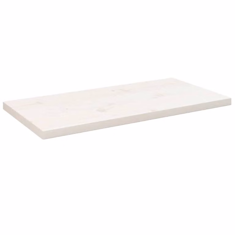 Berkfield Home White Solid Pine Rectangular Table Top W: 80 cm, D: 40 cm, H: 2.5 cm
