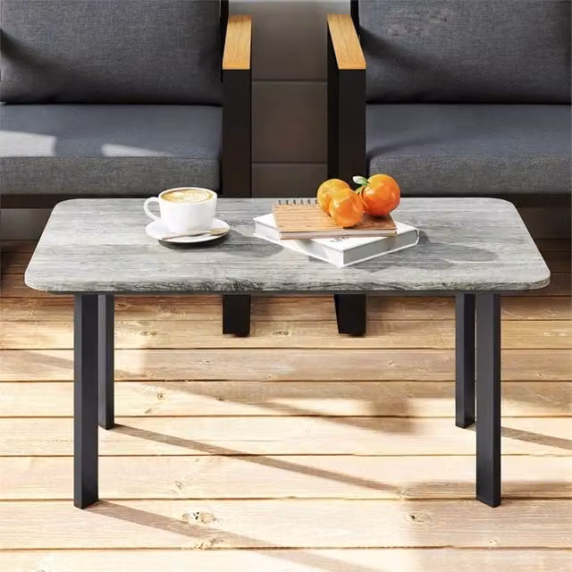 EONLION Modern Grey Outdoor Coffee Table for Garden and Terrace, Width: 100 cm