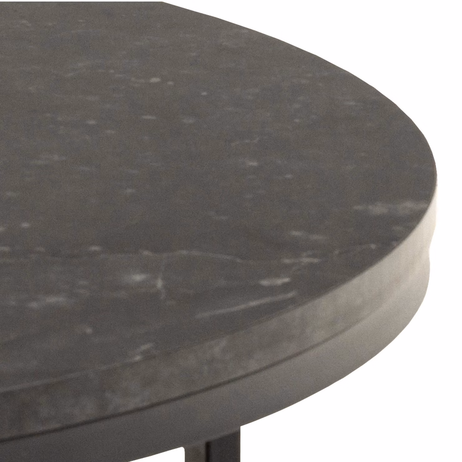 Furniture To Go Spiro Round Coffee Table with Black Marble Melamine Top and Black Metal Legs – 5