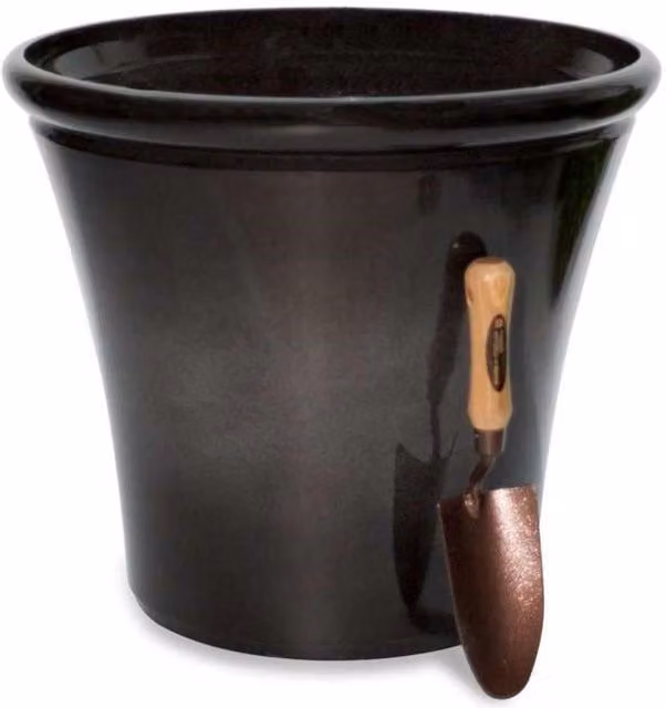 Primrose Carbon Glaze Effect Bowl Planter in Black, Diameter: 55 cm