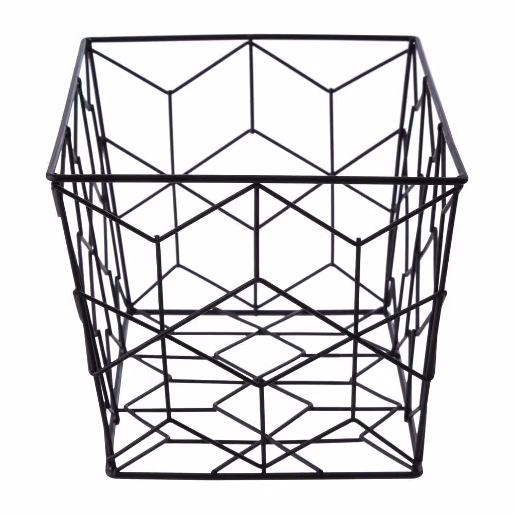 Premier Housewares Vertex Contour Metal Storage Basket, Black, W: 27.5 cm, D: 20 cm, H: 17 cm – 2