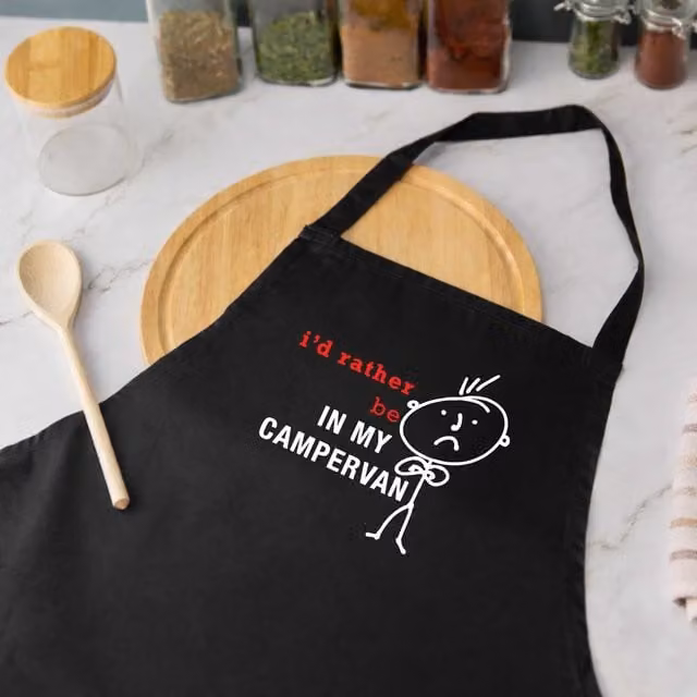 60 Second Makeover Men's I'd Rather Be In My Campervan Black Apron