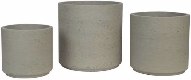 KDMD Hortus Classic Cemento Cylinder Planter Tub, Grey, Set of 3