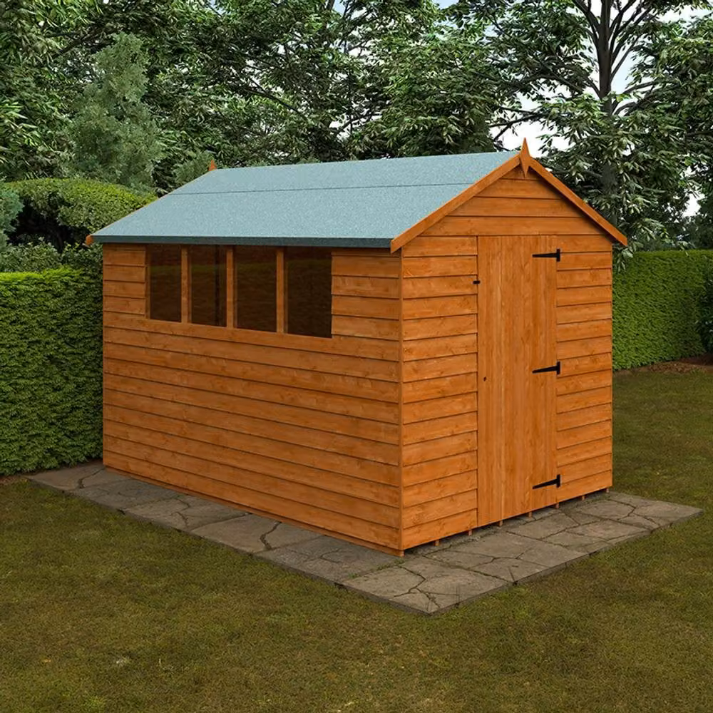 Buttercup Farm Budget Apex 9mm Wooden Garden Shed in Burnt Orange
