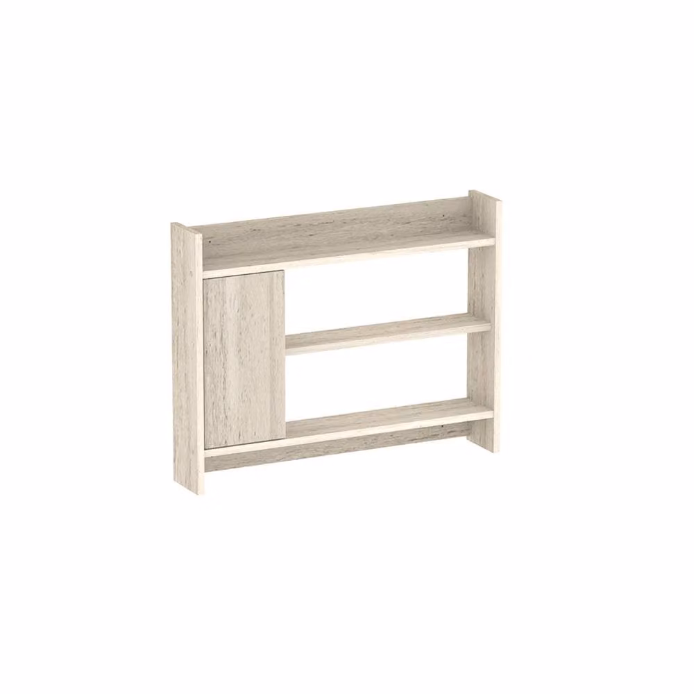 Decortie Fleet Wall-Mounted Shelf Unit with Cabinet in Stone Beige – 2