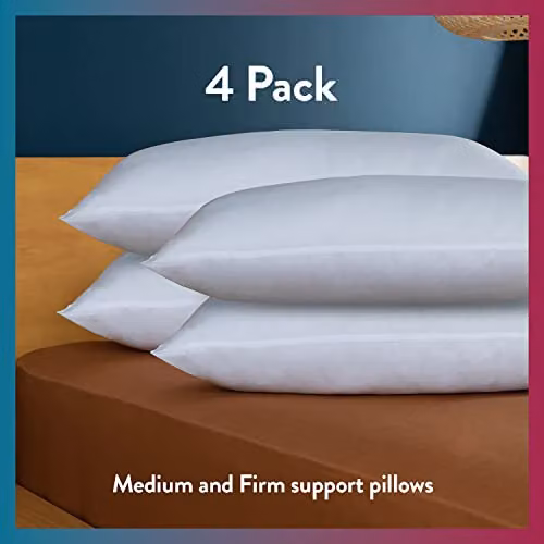 Slumberdown Made For You 4 Pack of Hypoallergenic Pillows, 2 Medium and 2 Firm Support, White, W: 48 cm, D: 74 cm – 2