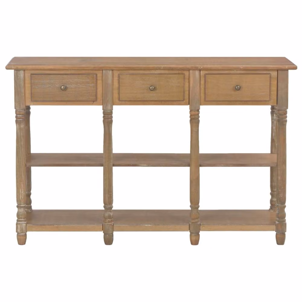Berkfield Home Classic Console Table in Brown, W/D/H: 110 x 30 x 76 cm – 2