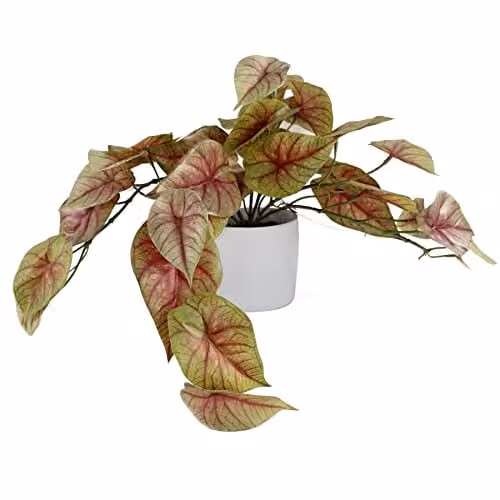 Leaf Design UK Realistic Artificial Floral Potted Plant in White and Pink