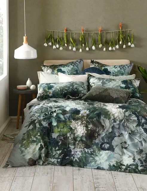 MM Linen Florian Floral Pure Cotton Bedding Set, Multicolour, W: 180 cm, H: 200 cm
