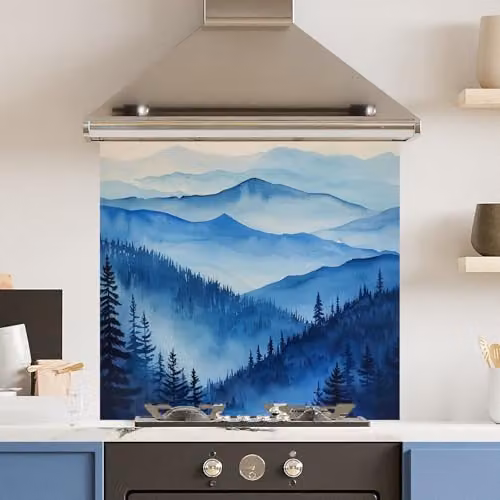 Autumn Mist Toughened 6mm Glass Kitchen Splashback with Polished Edge, W: 70 cm, H: 65 cm – 1