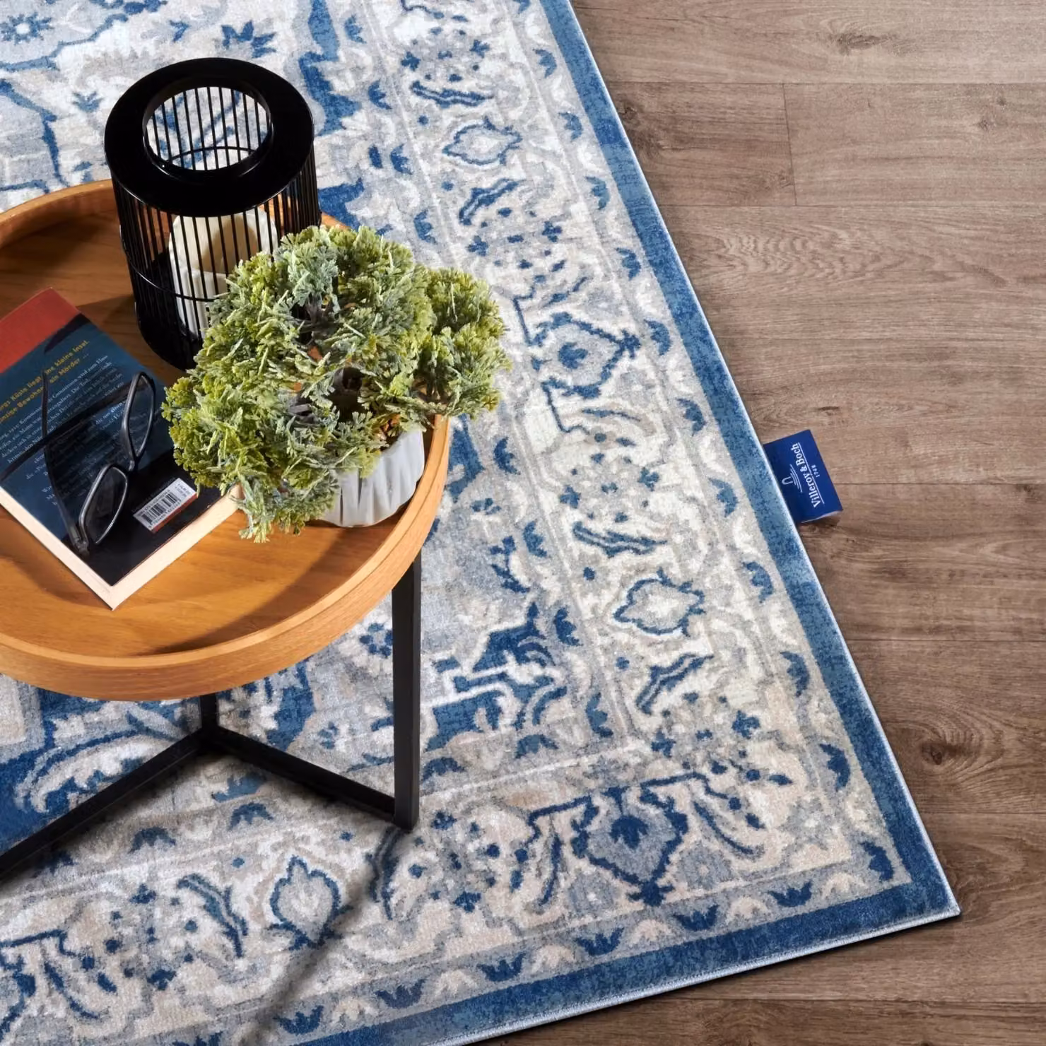 Villeroy & Boch 1869 Gabrielle Rug in Blue Medallion Design, W: 160 cm, D: 235 cm – 3