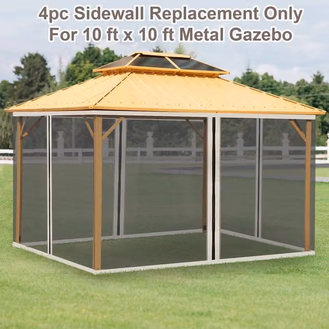 Outsunny Replacement Mesh Netting Screen Walls in Beige Polyester