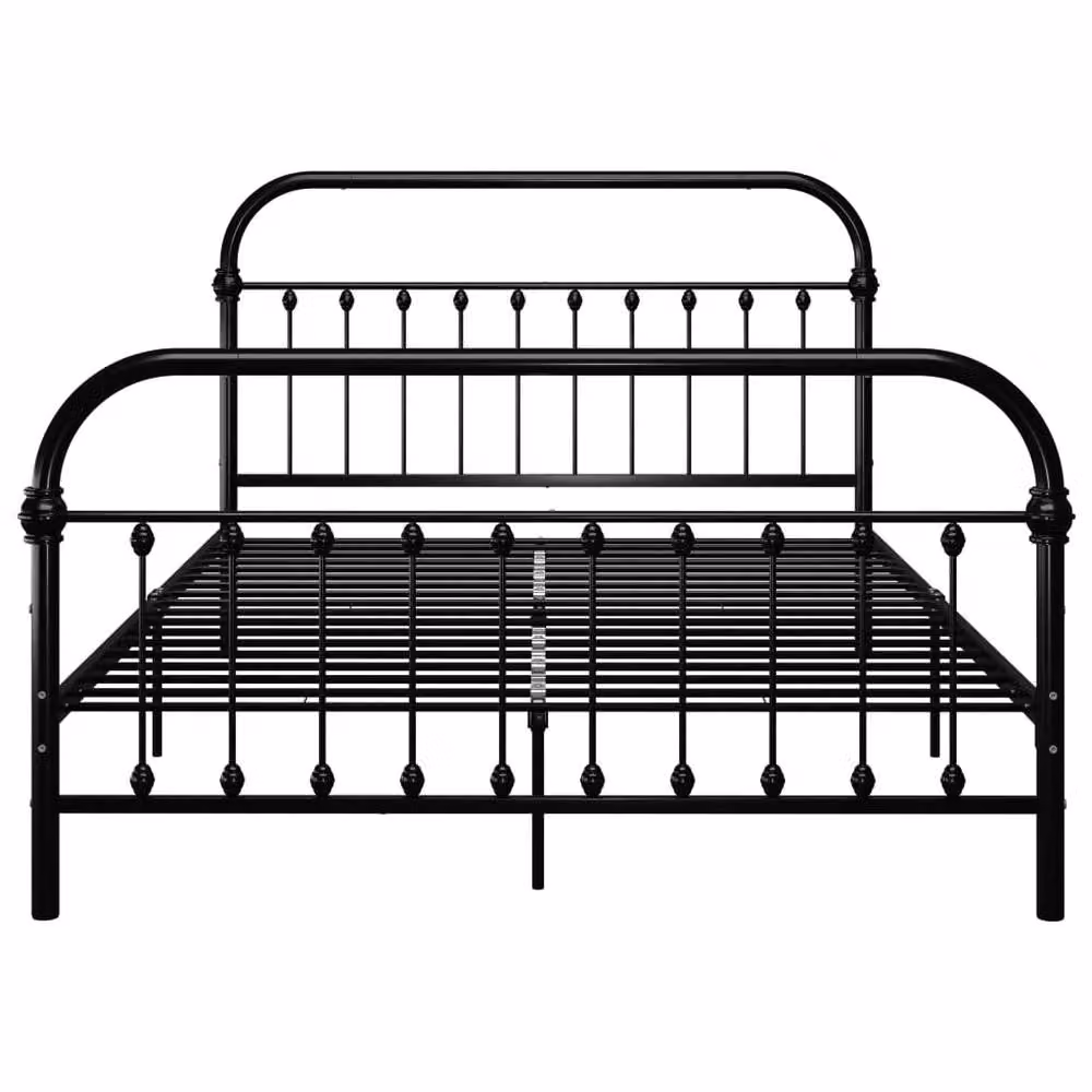 Berkfield Home Black Metal Bed Frame, W/D/H: 120 x 200 cm – 2