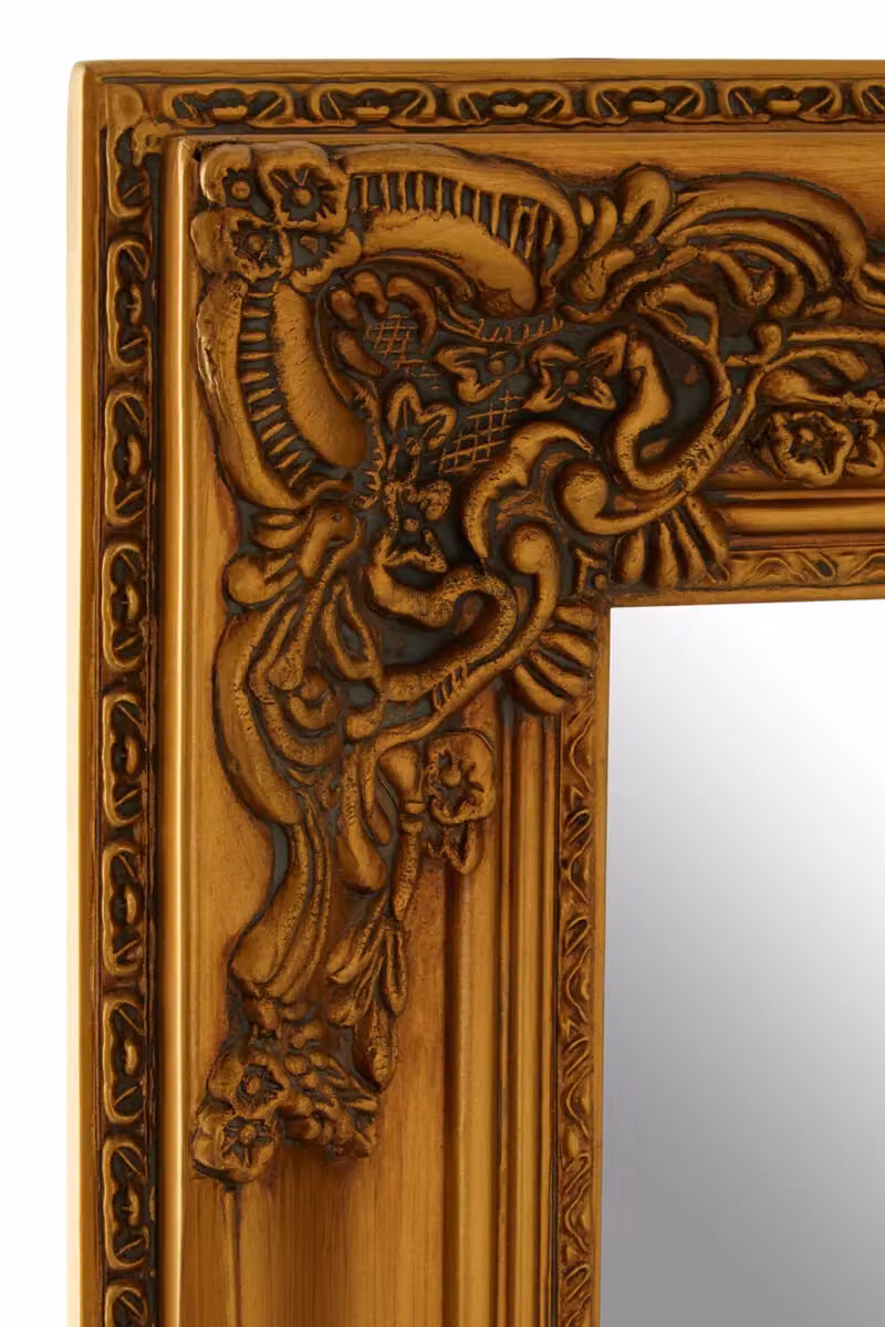 Orsina Carly Rectangular Floral Wall Mirror in Gold – 2