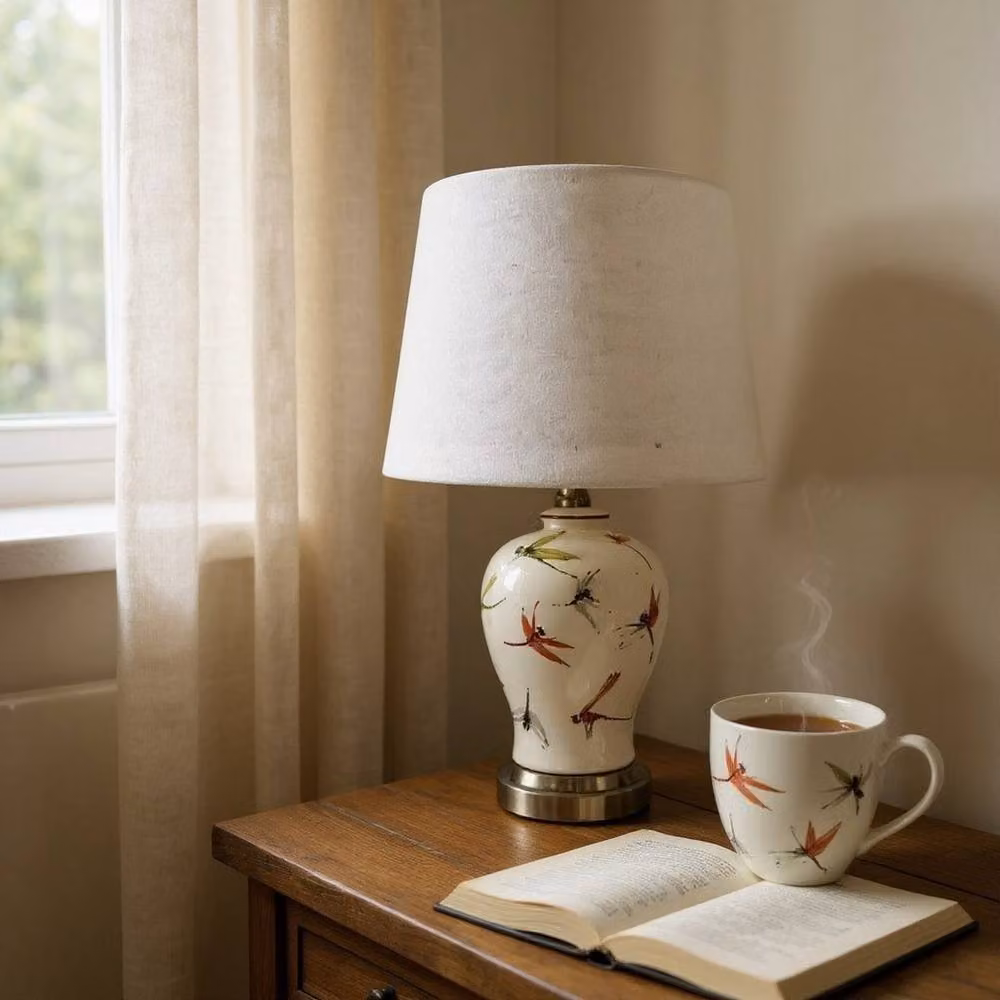 Minster Ceramic Table Lamp with Shade in White, W16 x D16 x H37 cm – 5