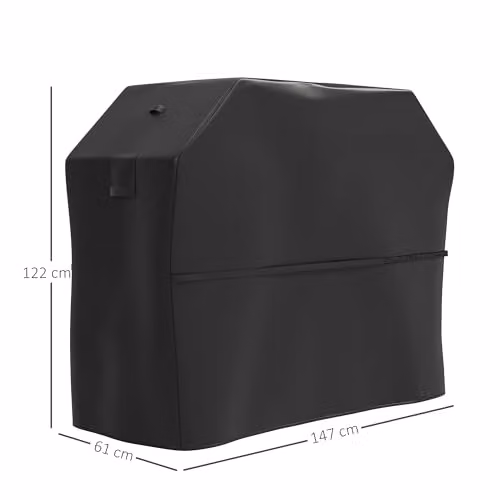 Outsunny Black Polyester BBQ Cover for Rectangular Gas Grills, W/D/H: 147 x 61 x 122 cm – 6