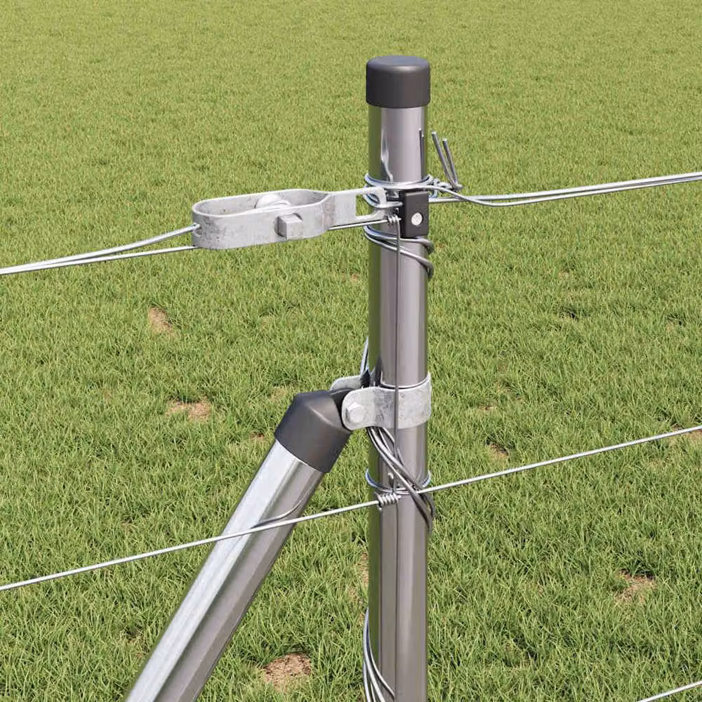 Berkfield Home Stylish Field Fence in Silver Galvanised Steel, 0.8 x 100 m – 3