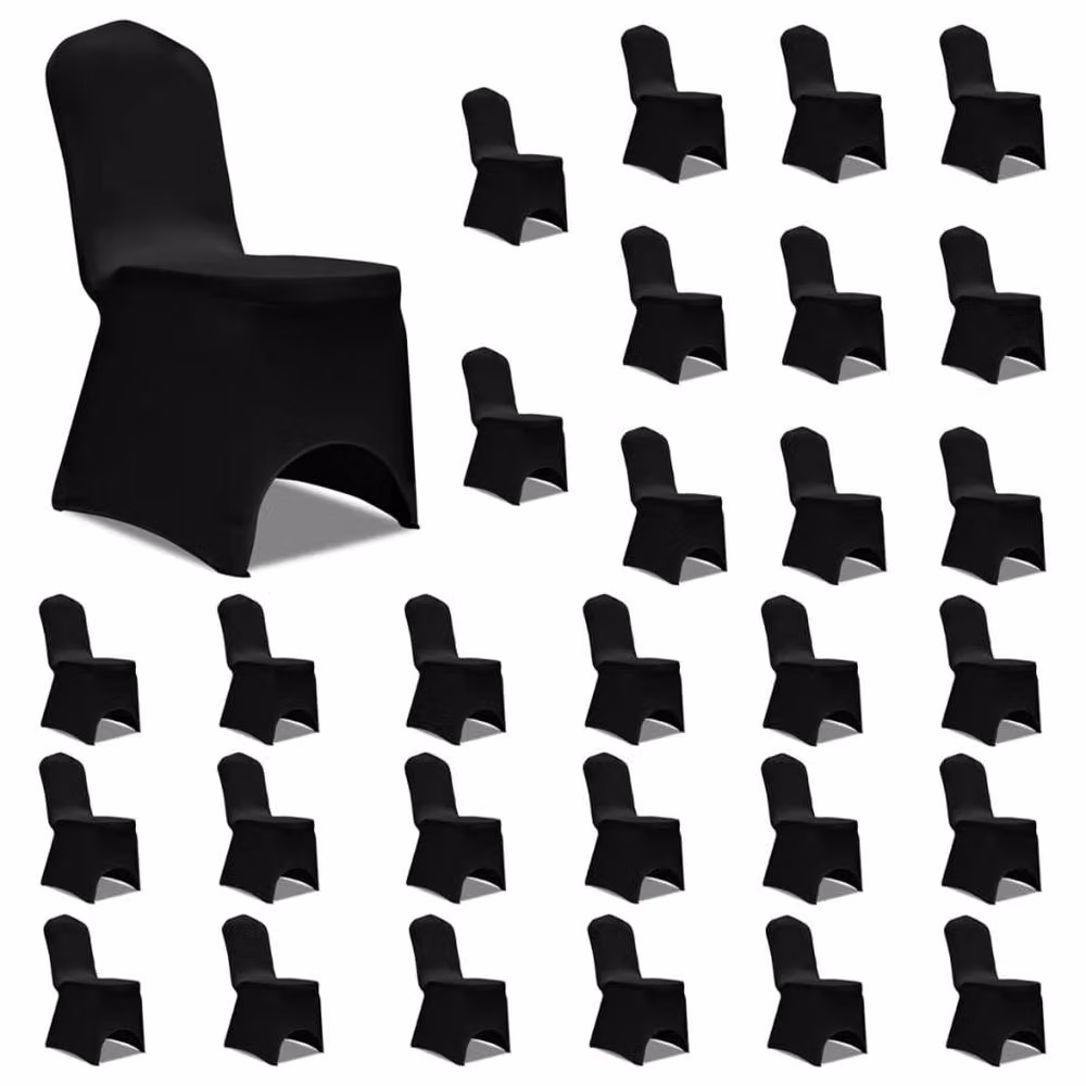 Berkfield Home Stretch Fabric Dining Chair Covers, Black, 30 Pack – 2