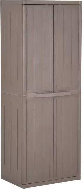 Berkfield Home Brown Garden Storage Cabinet with Internal Shelves and Hinged Doors, W/D/H: 65 x 45 x 172 cm – 1