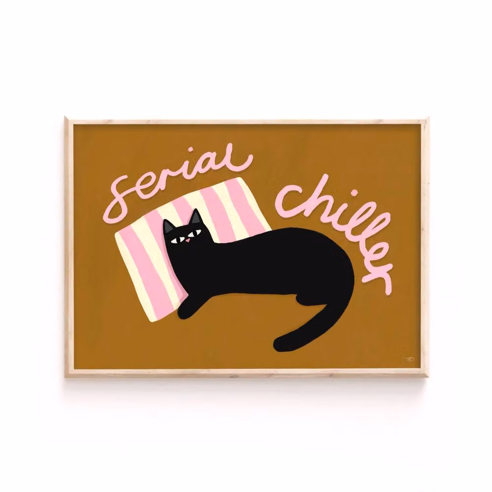 The Paper Tail Serial Chiller Funny Cat Art Print, Multicolour, W: 14.8 cm, H: 21.0 cm – 3