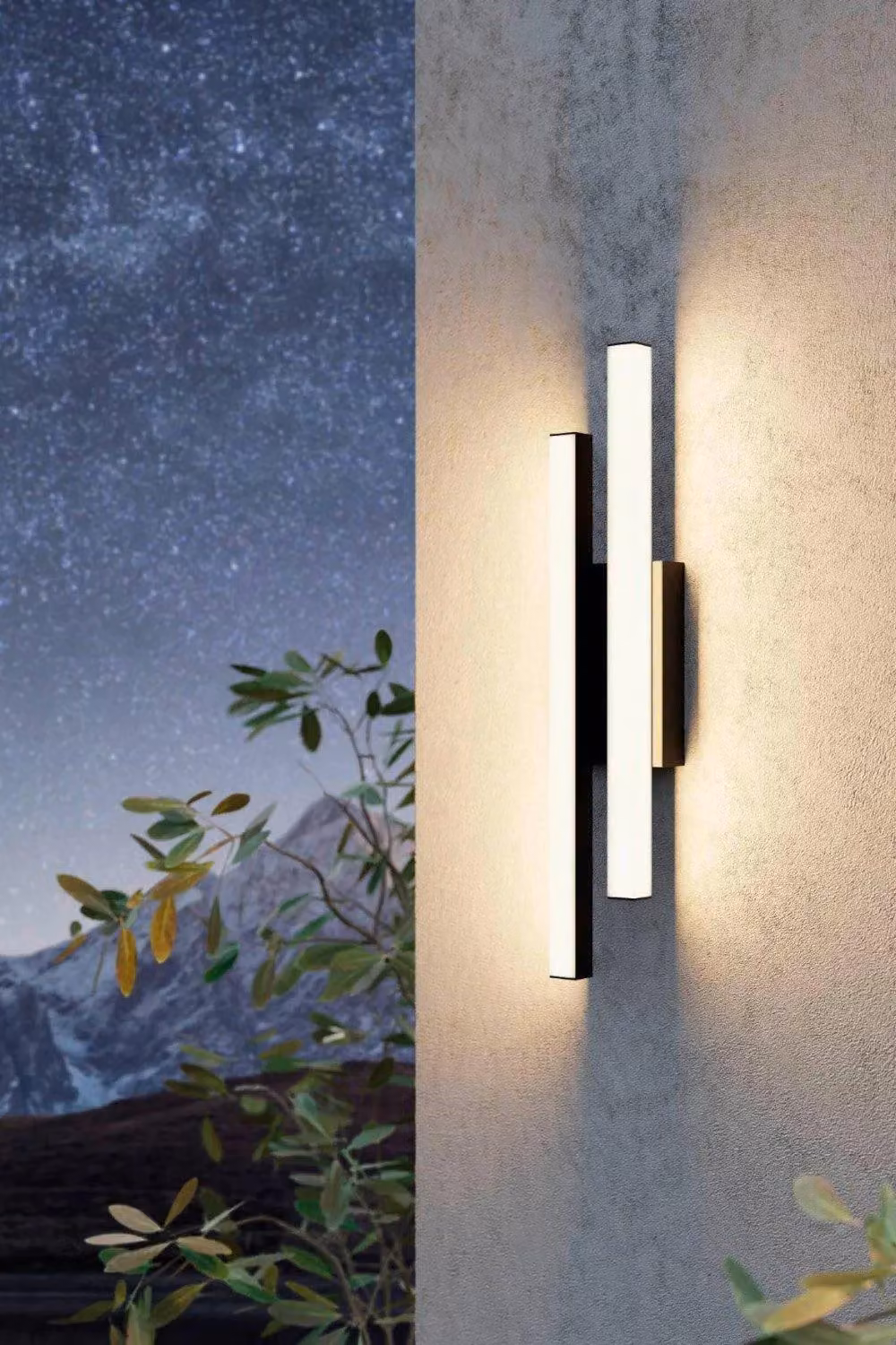 Eglo Serricella Modern Metal Integrated LED Outdoor Wall Light, Black, IP55 – 2