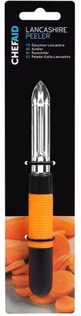 Chef Aid Lancashire Peeler in Orange and Multicolour with Stainless Steel