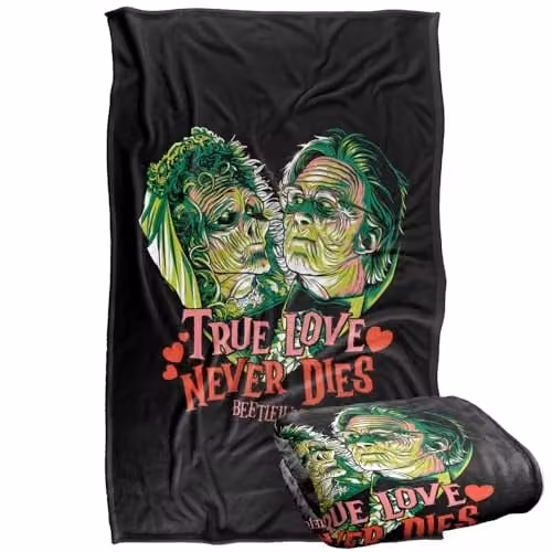 LOGOVISION Beetlejuice True Love Never Dies Super Soft Fleece Throw Blanket, Multicolour, W/D/H: 91 x 147 cm – 1
