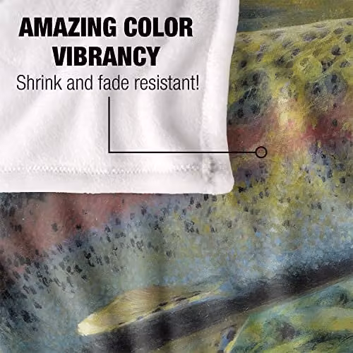 Wild Wings Rainbow Trout 2 Silky Touch Super Soft Fleece Throw Blanket in White, W: 152 cm, D: 127 cm – 3